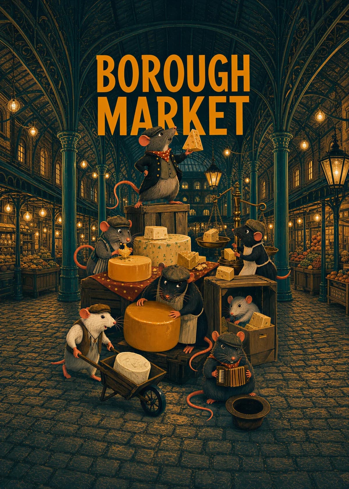 Rats running a cheese stall in Borough Market